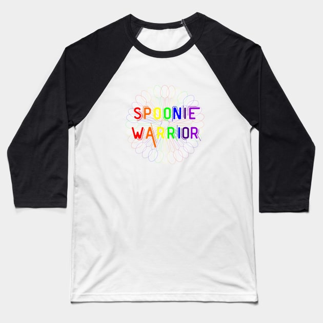 Rainbow Spoonie Warrior Baseball T-Shirt by WonkeyCreations